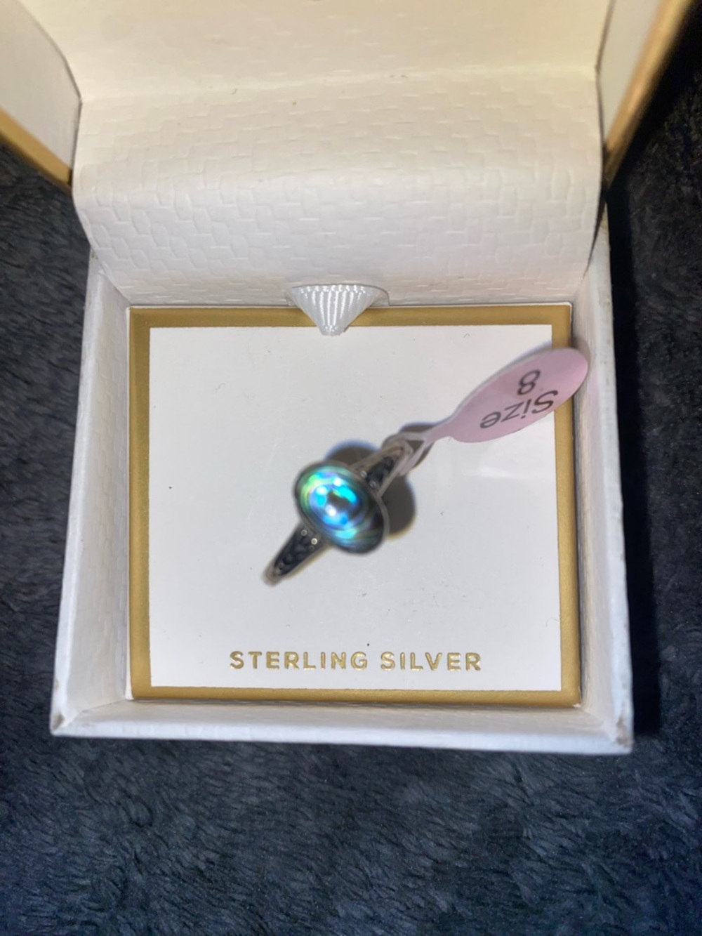 BNWT Annika Witt Sterling Silver Abolone Ring Size 8 $70